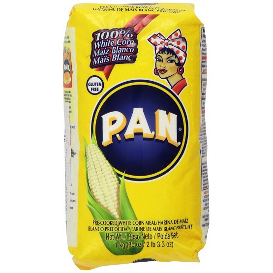 P.A.N Harina Blanca - Pre-cooked White Corn Meal 1kg P.A.N Harina Blanca - Pre-cooked White Corn Meal 1kg